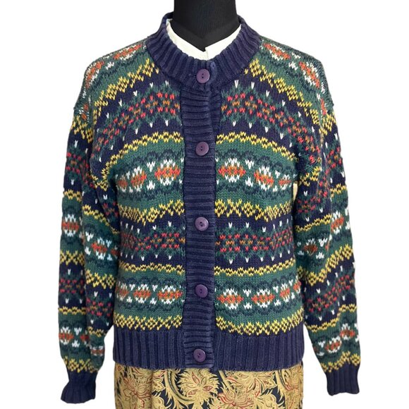 Vintage Fair Isle Copper Key Clothing Company Button Up Cardigan Unisex Small - Picture 5 of 9